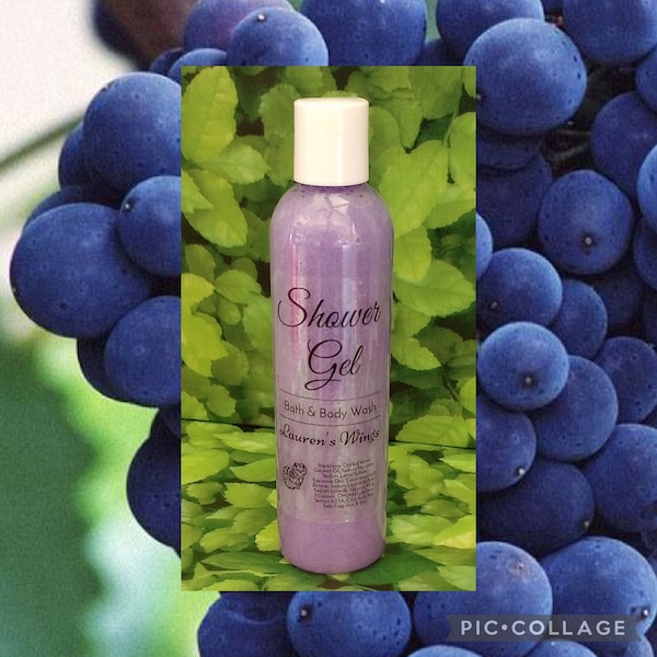 Grape Soda SHOWER GEL, Long Lasting Scented Bath and Body Wash, Grape juice with a light hint of strawberry, smells exactly like grape soda