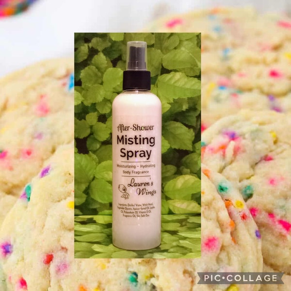 Sugar Cookie AFTER SHOWER Misting SPRAY, Blend of Skin Soothing Oils, Sweet sugary aroma of a fresh baked sugar cookie