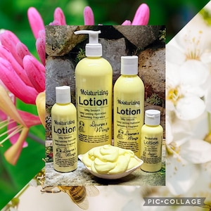 Honeysuckle & Jasmine MOISTURIZING LOTION smooth texture, lasting scent, sweet jasmine as it intertwines with blooming honeysuckle