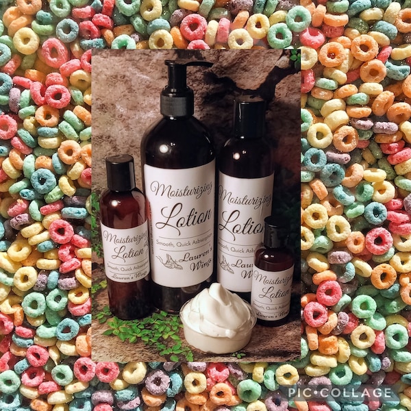 Fruit Loops-MOISTURIZING LOTION smooth texture, lasting scent, Lemon, cake and fruits make this wonderful mix of fresh breakfast cereal