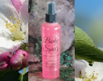 Fresh Apple Blossom Body Spritz: Apple, peach and white florals. Instant Body Fragrance Spray + Optional Body Butter