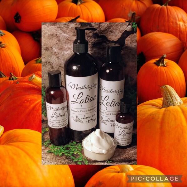 Pumpkin Caramel-MOISTURIZING LOTION smooth texture, lasting scent, Butter w hints of coconut, creamy pumpkin, clove, nutmeg, caramel