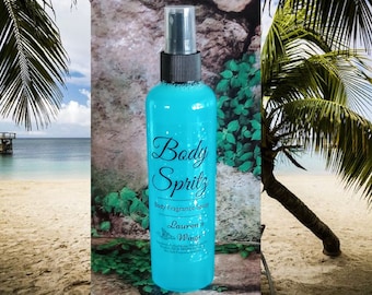 Caribbean Breeze Body Spritz: Candy-like tropical fruits and berries. Instant Body Fragrance Spray + Optional Body Butter
