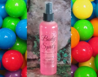 Bazooka Bubblegum Body Spritz: Sweet bubblegum with nostalgic candy pop. Instant Body Fragrance Spray + Optional Body Butter
