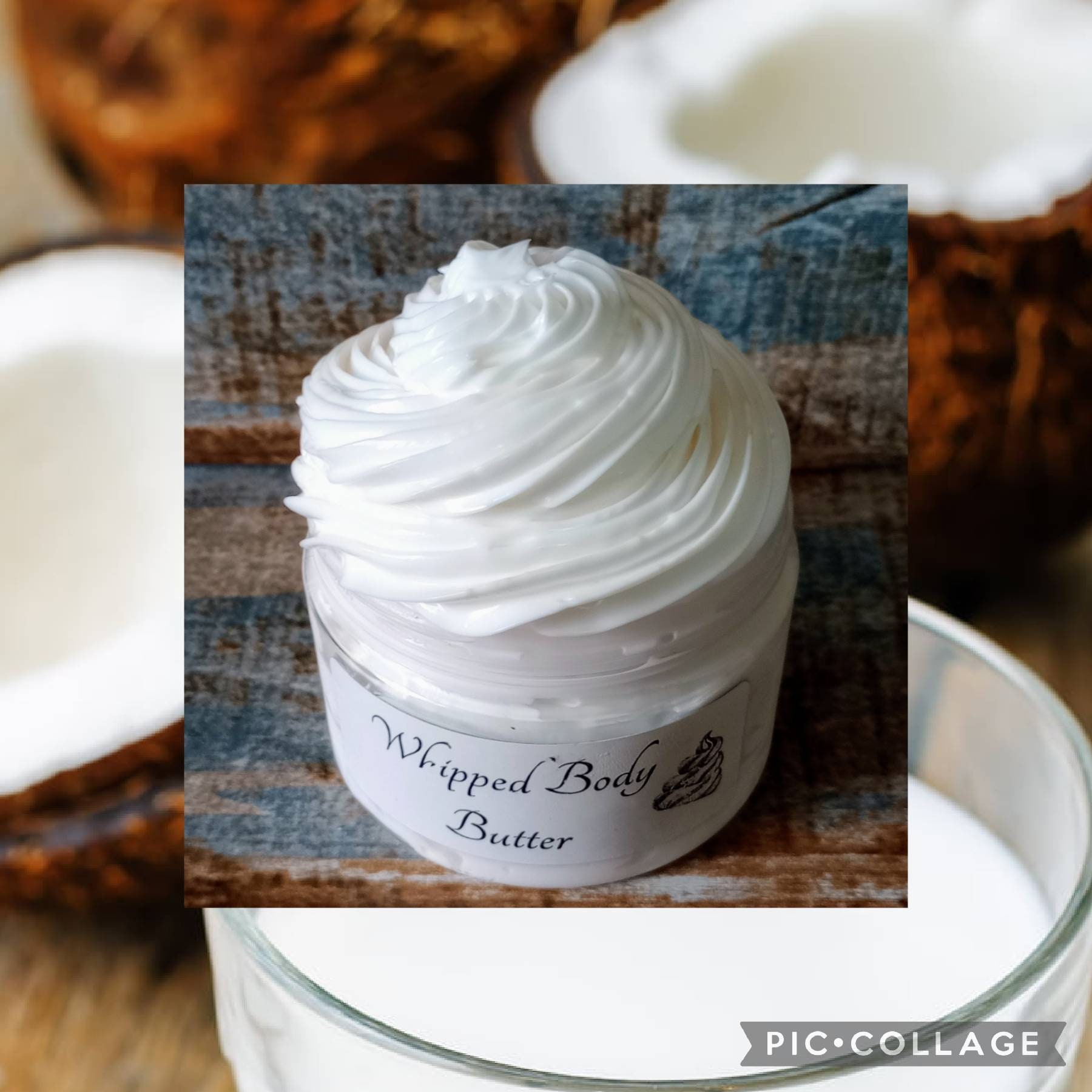 Coconut Cream Delight WHIPPED BODY BUTTER,  Deep-Conditioning Cream for Skin, A buttery sweet blend reminiscent of a coconut custard pie