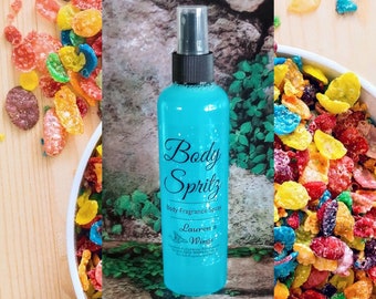 Fruity Pebbles Body Spritz: Fruity cereal bits coated in sugar. Instant Body Fragrance Spray + Optional Body Butter