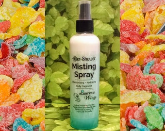 Fruity Pebbles AFTER-SHOWER Misting SPRAY: Sugary fruity cereal bits. Infused skin-soothing oils. Optional matching Sugar Scrub