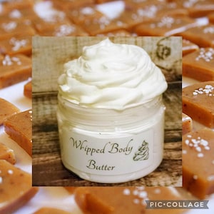 Sea Salt & Caramel WHIPPED BODY BUTTER, Luxurious Body Cream, Moisturizing, sea salt and smooth vanilla caramel