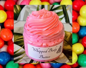 Bazooka Bubblegum WHIPPED BODY BUTTER,  Deep-Conditioning Cream for Skin, A delicious smell of Bazooka type bubble gum