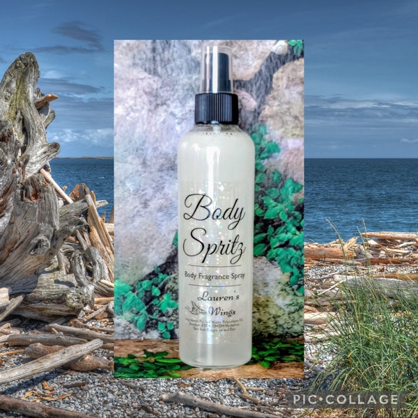 Driftwood & Sea Salt BODY SPRITZ Fragrance SPRAY, Instant burst of fragrance, Nature green notes, citrus middle of ozone, balsam fir, musk