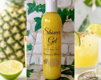 Vanilla Pineapple Margarita Bath & Shower Gel | Creamy pineapple and vanilla cocktail blend | Optional After-Shower Misting Spray