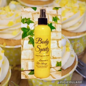 Lemon Cupcake BODY SPRITZ Fragrance SPRAY, Instant burst of fragrance, Cake Batter, Vanilla, Rum Tonka Bean, Butter Cream, White Musk