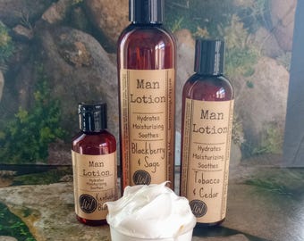 Man Lotion | Hydrating Skincare for Men | Fresh, Rugged & Masculine Scents | Moisturizing Lotion in 2, 4, 8 oz sizes