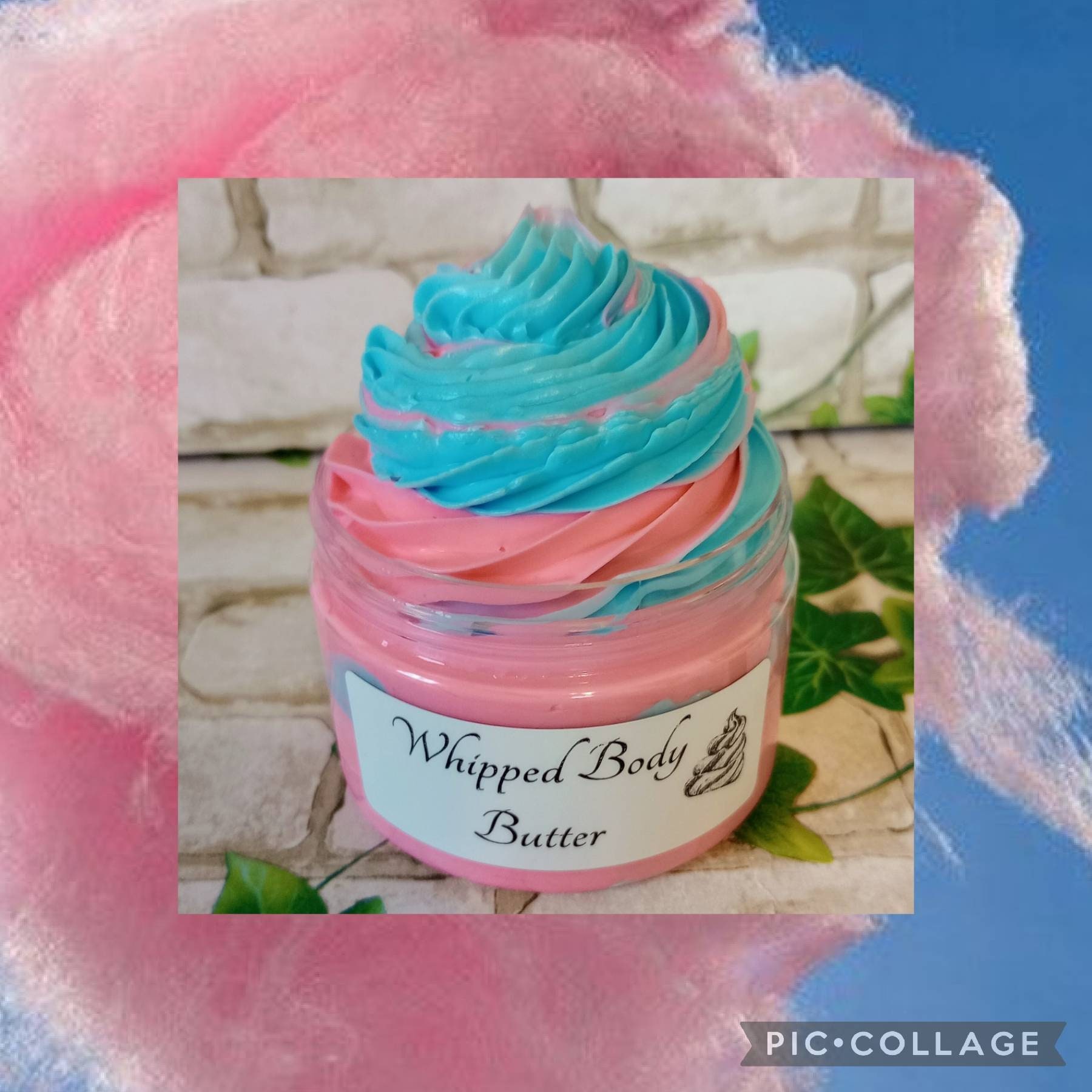 Cotton Candy WHIPPED BODY BUTTER,  Deep-Conditioning Cream for Skin, Sticky sweet vanilla aroma with light fruity notes