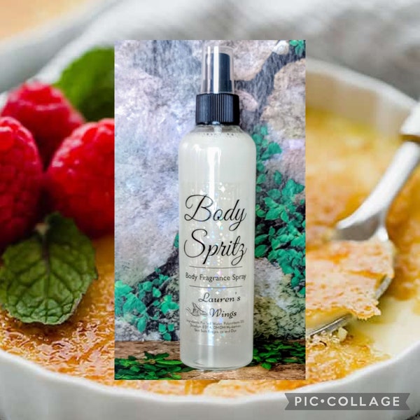 Creme Brulee BODY SPRITZ Fragrance SPRAY, Instant burst of fragrance, buttery creamy bouquet with a rich vanilla background