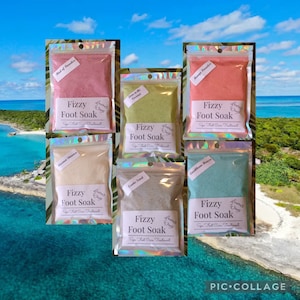 Island Retreat FIZZY FOOT SOAK, Spa Foot Treatment, Bird of Paradise, Caribbean Breeze, Coconut Shimmer, Exotic Sand, Mango Paradise, Lime