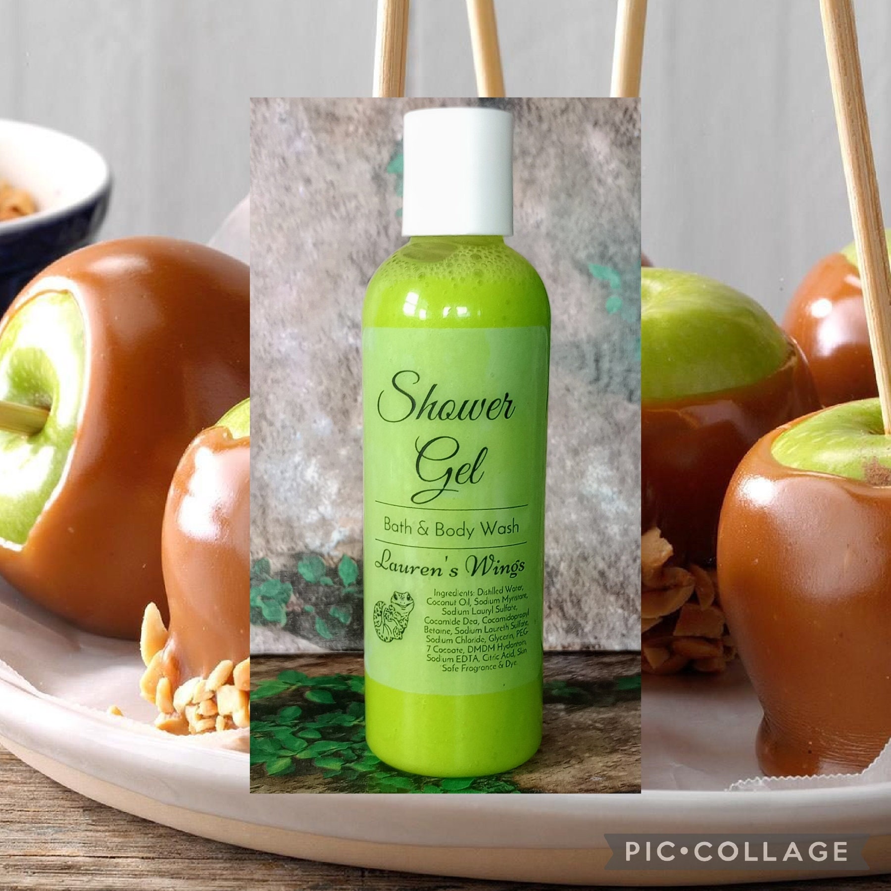 Caramel Apples SHOWER GEL, Long Lasting Scented Body Wash, Apple with warm butter, caramel maple sugar with vanilla and musk