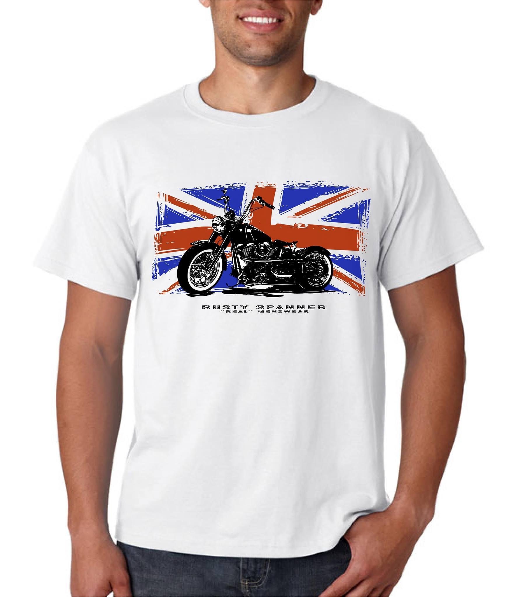 Uk Flag Chopper T-shirt Motor Biker - Etsy