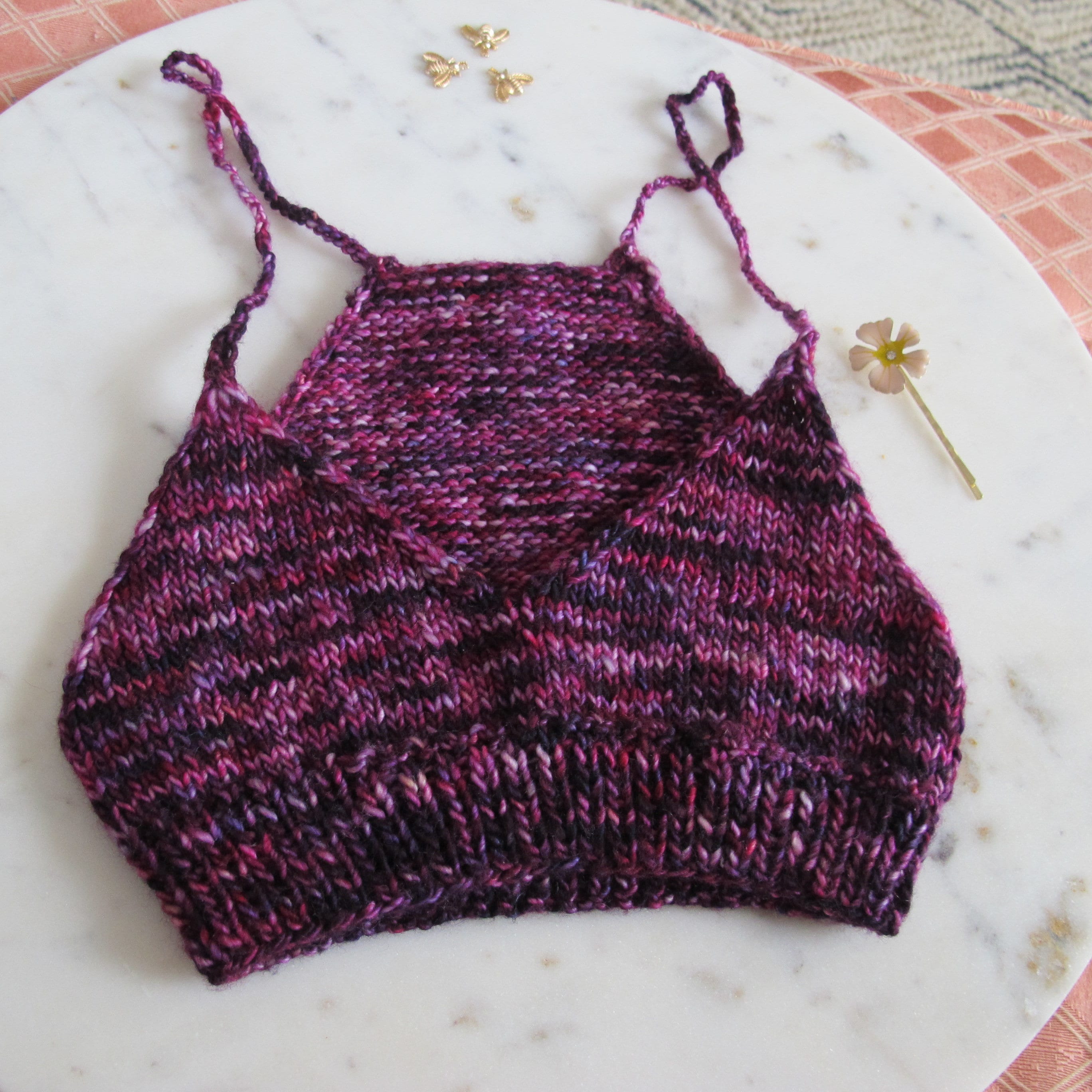 Crochet Bralette, Merino Wool Top for Summer, Hand-crocheted Crop