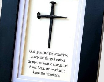 Serenity Prayer Christian Gift For Religious Friend Black Frame