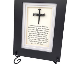 Lord's Prayer Home Decor Religious Gift for Christian Gift for Home Decor For Christian Wedding Gift For Christian in Black Frame