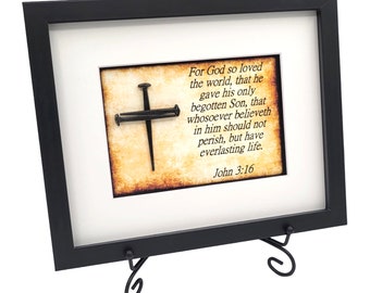 John 316 Art Religious Home Decor for Christian Gift For House Warming Religious Gift For Christian Art Bible Verse