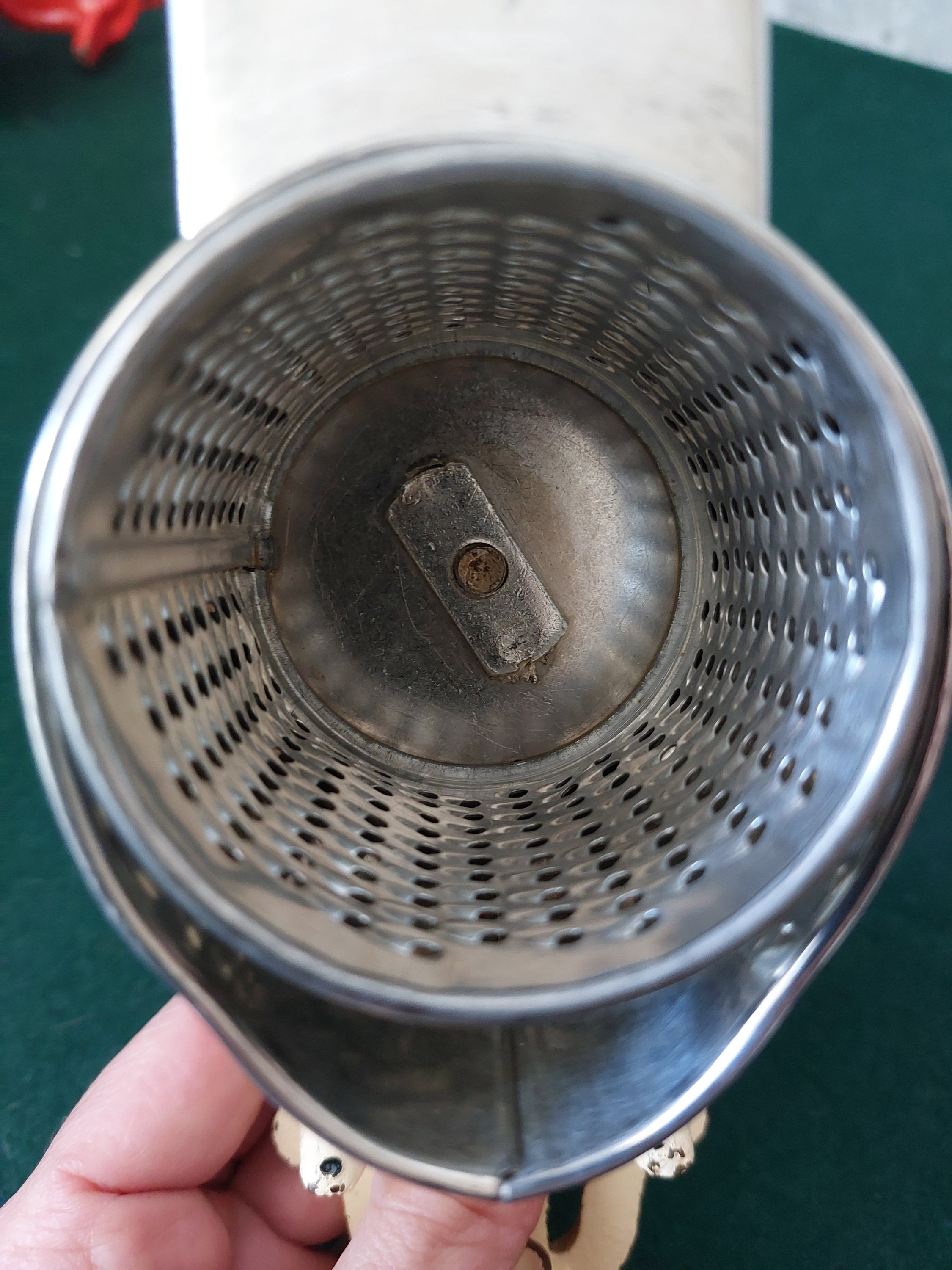 Vintage Swedish Manual Table Cheese Grater. Cast Iron, Sheet Metal and  Handle With Wooden Holder. 