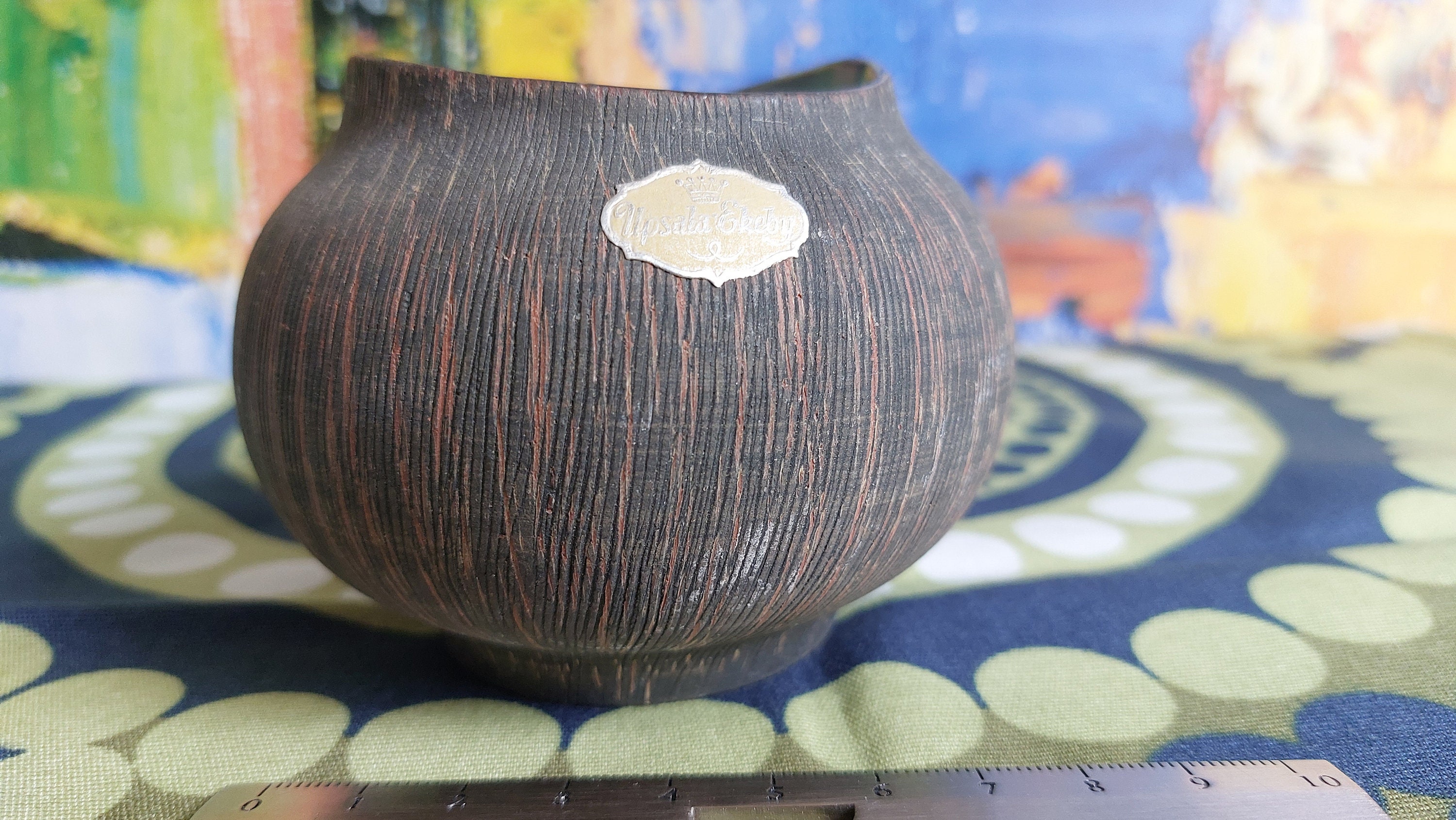 Upsala Ekeby,ue Sweden 5238, Sakkara, Hjördis Oldfors,small Vase