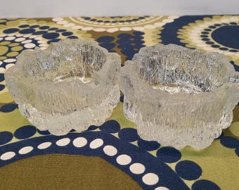 Iittala,Tapio Wirkkala,Seita,two glass ashtrays/bowls, Finland
