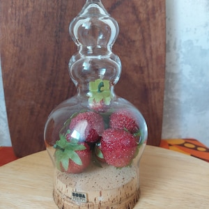 Bertil Vallien,Boda Åfors Bruk,Abstract Glass candy container/jar,Cork lid, Sweden