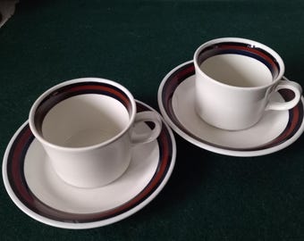 Vintage Arabia Raita Cup and Saucer Set - Finnish Flint Göran Bäck Design