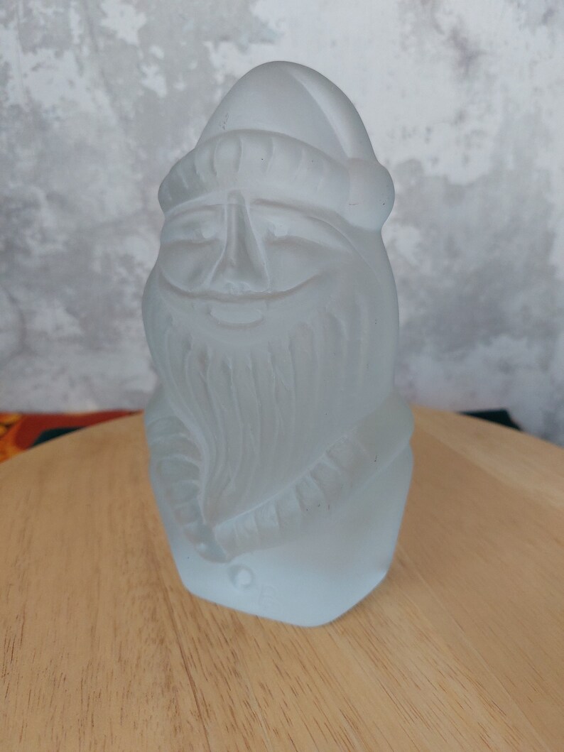 Translucent Santa Large Massive Paperweight Made of Frosted Satin Glass. Christmas Decor ...