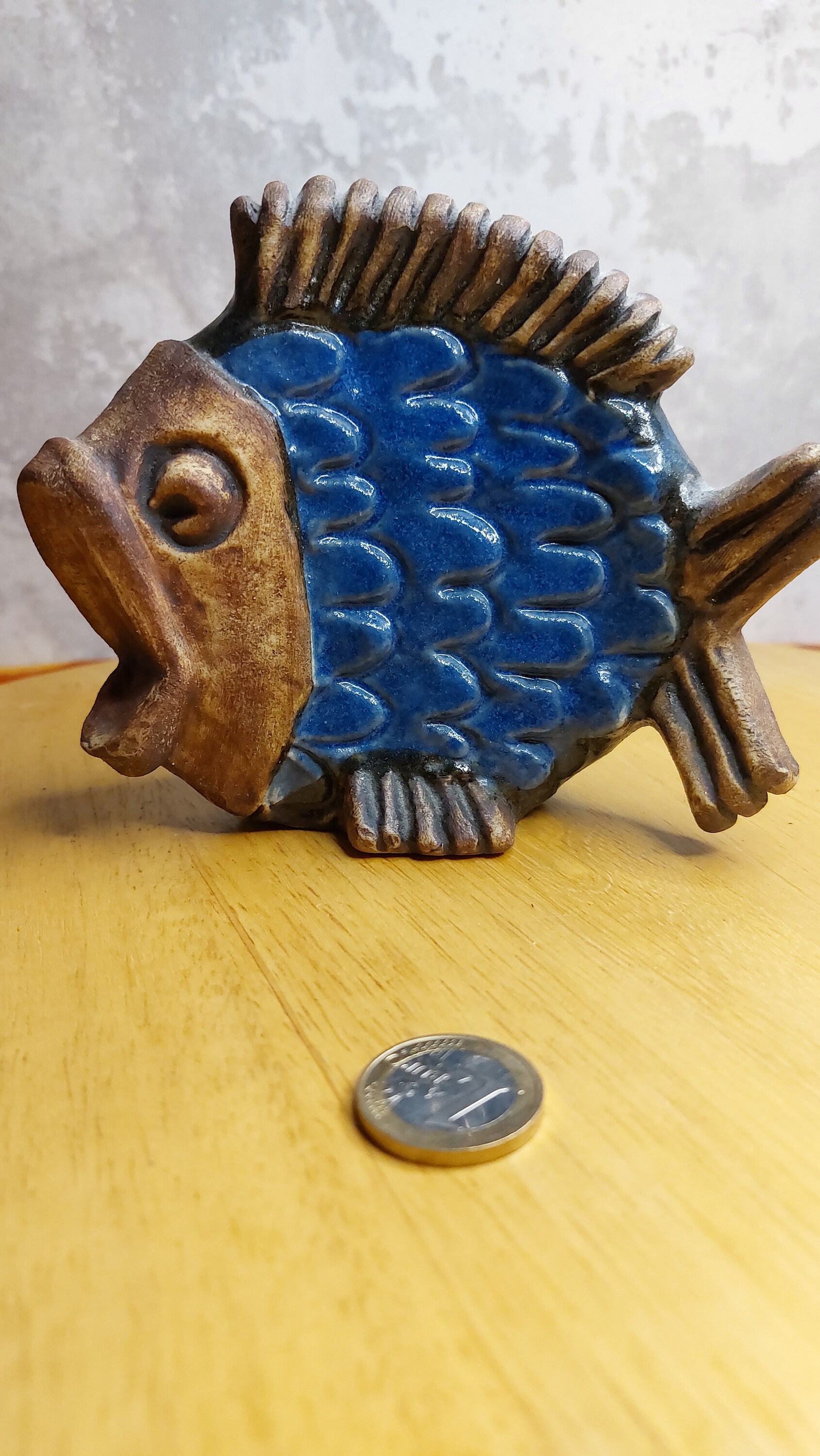 Ego Stengods Fischer, Sweden, Stoneware Ceramic Fish Figurine