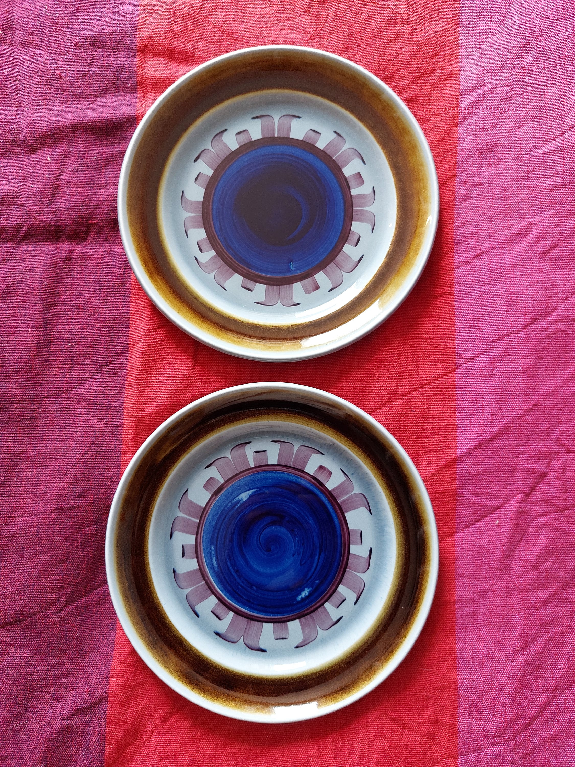 Vintage Rörstrand "Iduna"2 x Salad plates,Olle Alberius,Sweden, Mid-Centuri modern