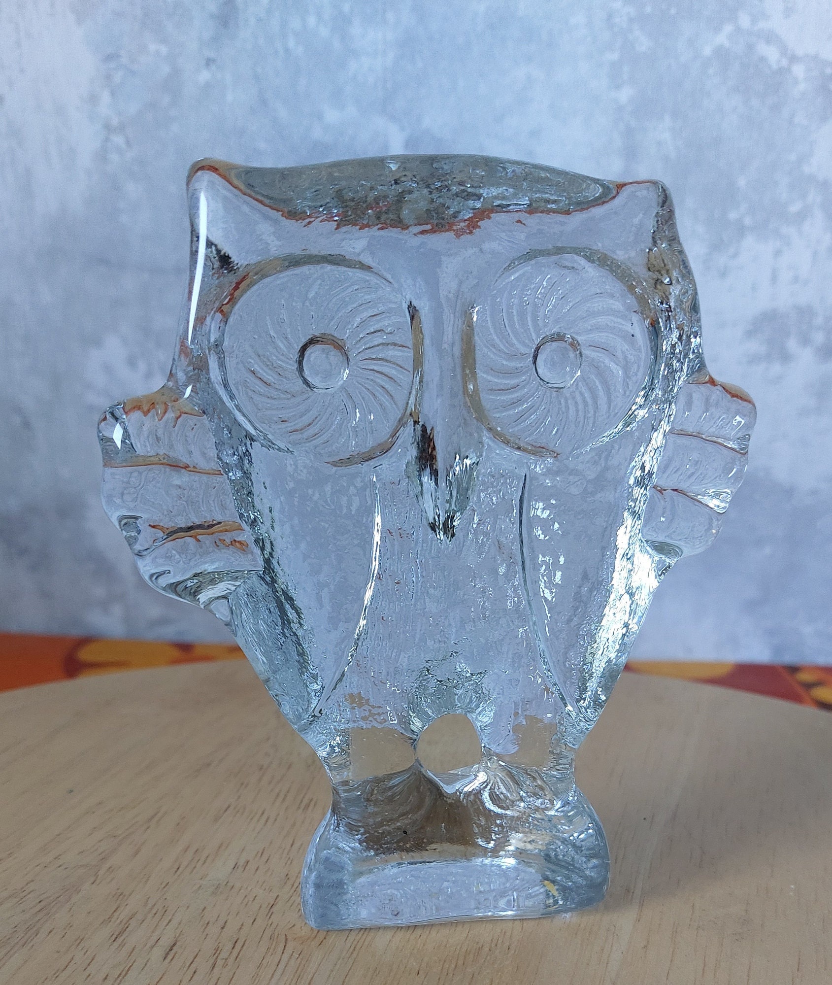 Vintage Bertil Vallien Kosta Boda Owl Paperweight (12cm)