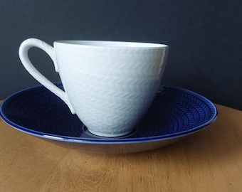 Hertha Bengtson Rörstrand Blue Fire/ BLÅ ELD  Cup 1957 and saucer 1971.Sweden