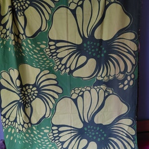 Vintage Marjatta Metsovaara Fabric | Valmu Green Floral | Finnish Design