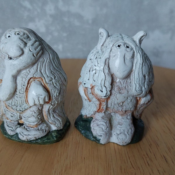 Two ceramic? troll figurines based on drawings John Bauer