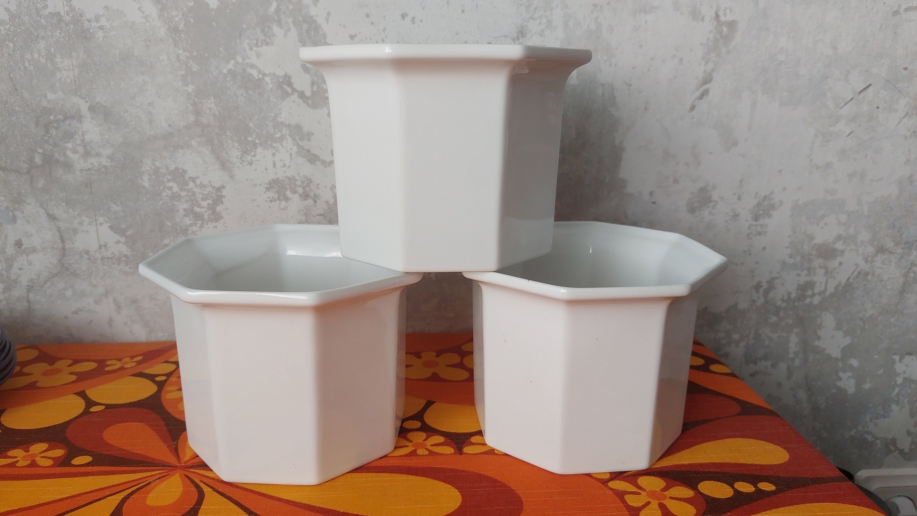 Gustavsberg,oktavius,karin Björquist,white Flower Pot,sweden,1970s