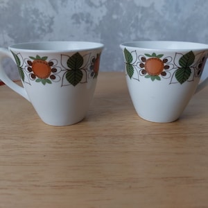 Deux tasses à café vintage Figgjo Flint, Norvège. Design scandinave rétro, années 60.