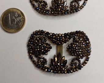 Antique French Cut Steel Shoe Buckles Victorian Decoration