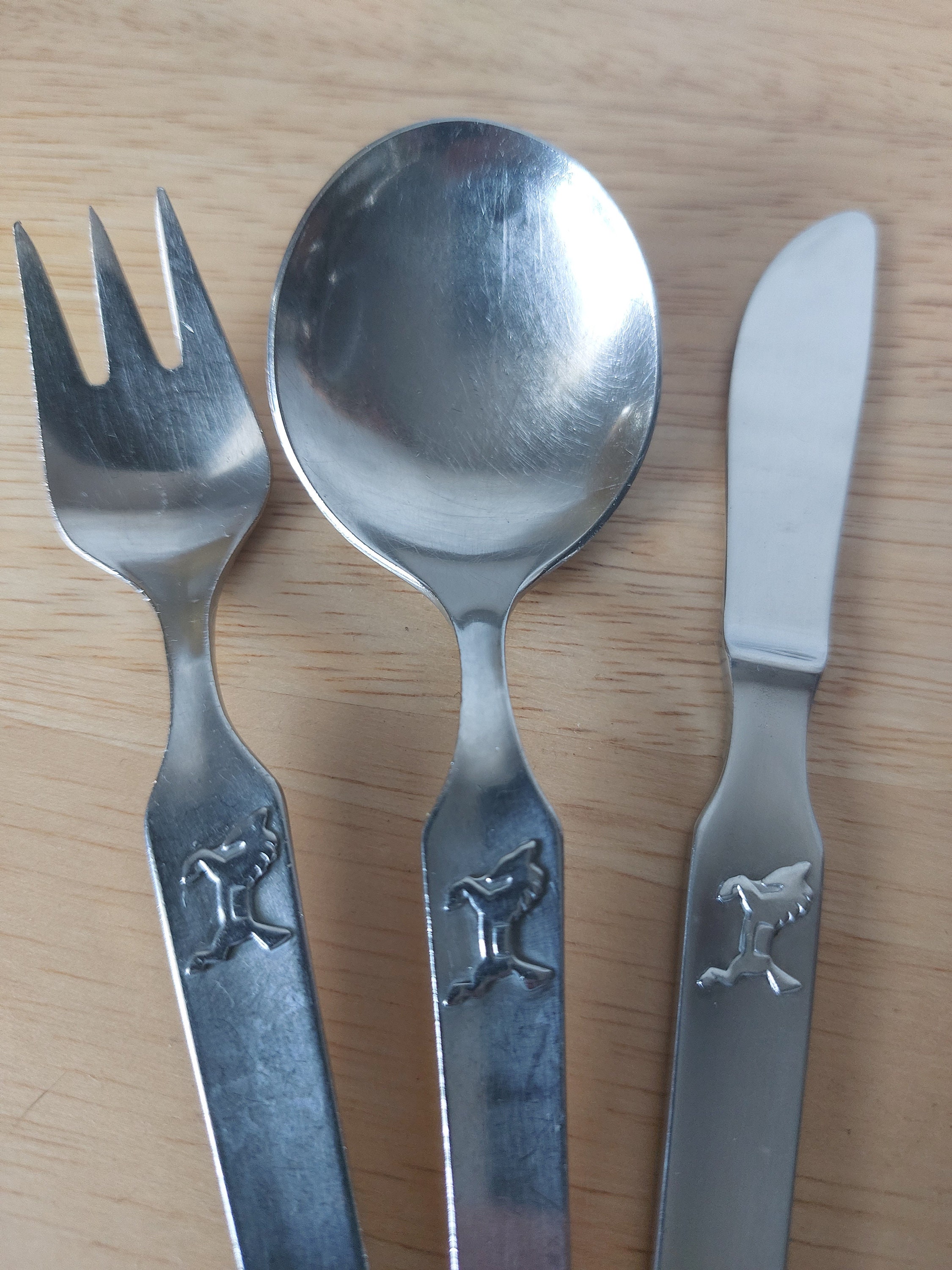 Vintage Gense, Sweden, Children's Cutlery Set, Spoon,fork and