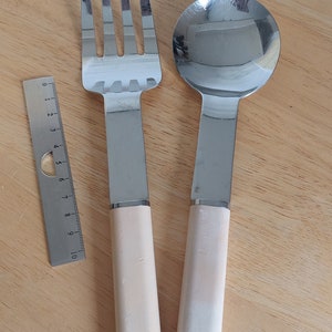 Vintage Boda Nova Salad Serving Set: Stainless Steel & Plastic