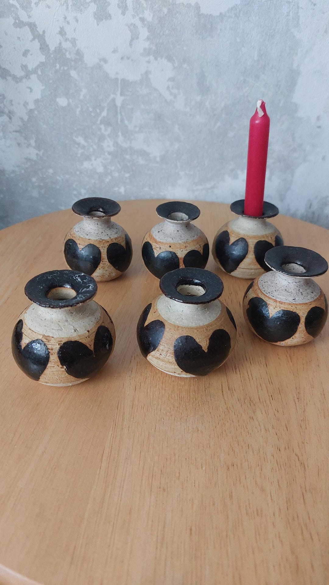 Set of 6 Stoneware Mini Vase/candle Holders,design by Elsa Söderberg ...