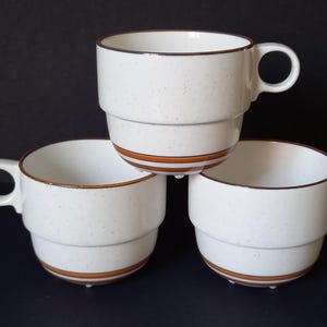 Vintage Gustavsberg Rondo | set of 3 cups |Stig Lindberg | Scandinavian Mid Century |80s | Nordic Kitchen | Collectible Tableware