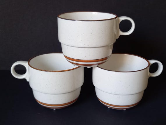 Vintage Gustavsberg Rondo Stoneware Cups: Stig Lindberg Vintage Gustavsberg Rondo Stoneware Cups: Stig Lindberg