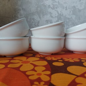 Set of 6 Vintage Gustavsberg Ugnssäkert VDN S555 White Bowls,made