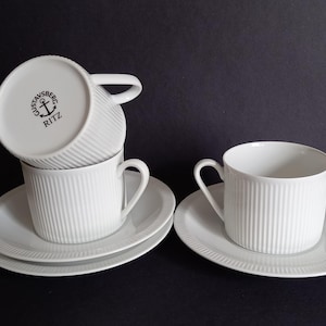 RITZ Stig Lindberg Gustavsberg Set of 3 Coffee cups / Tea cups with saucers 1980s