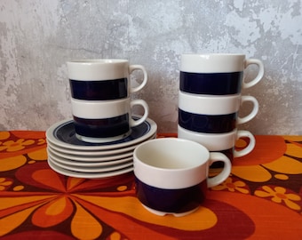 Vintage Arabia KASINO, coffee cup and saucer, Göran Bäck,Finland