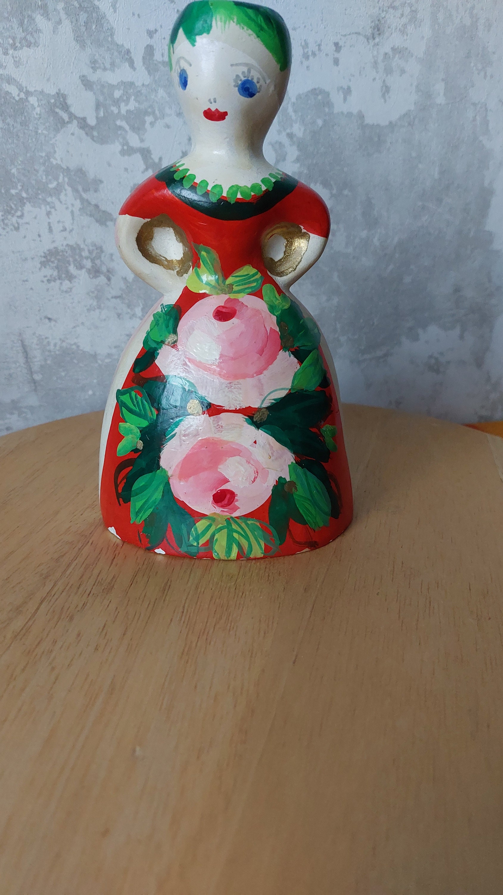 Stina Sörman(1910-1993) Stockholm,candlestick,hand Painted Plaster
